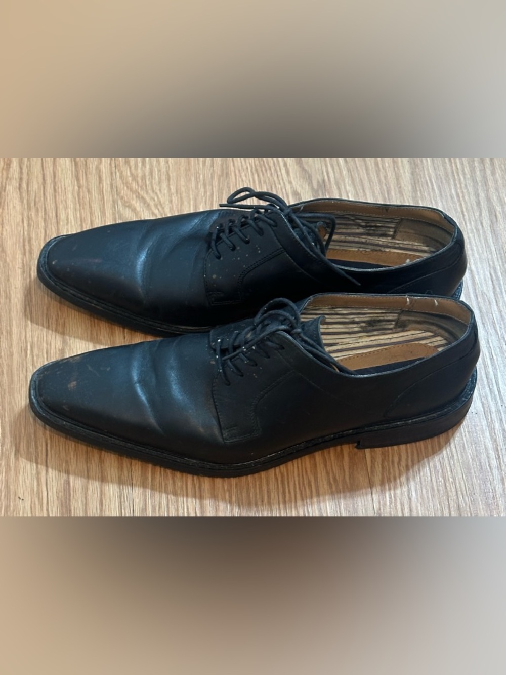 Giorgio Brutini Dress Shoes Men’s 12M Oxford Black Leather Square Toe 251131